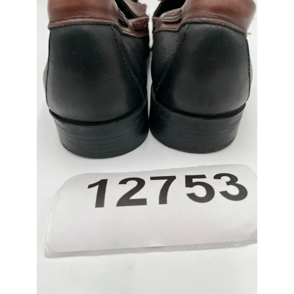 Sebago Handsewn Tassel Loafers Mens 11M Black Brown Leather Block Heels Shoes